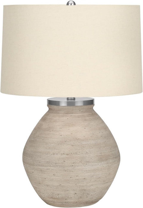 Lighting, 25''H, Table Lamp, Cream Concrete, Beige Shade, Contemporary
