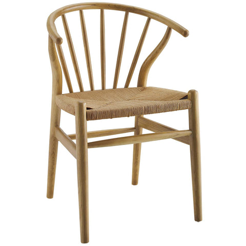 Modway Flourish Mid-Century Modern Rustic Farmhouse Wood Dining Chair in Natural
