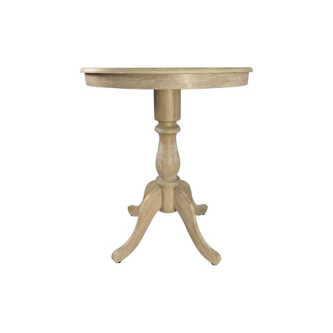Carolina Classic Fairview 30" Round Pedestal Bar Table in Natural Driftwood