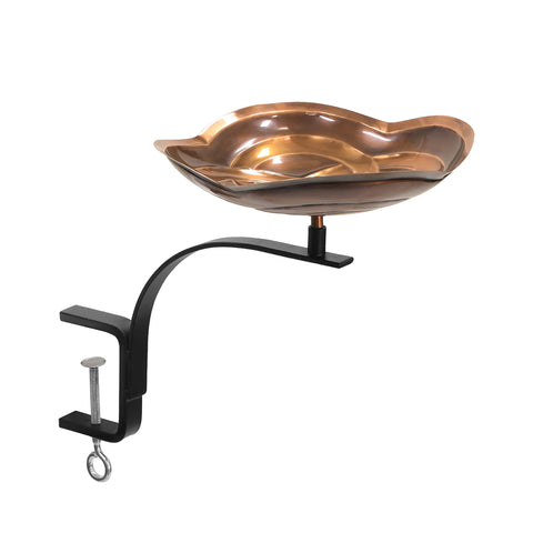 Achla Designs 201-2012 Dara Knot Rail Mount Bracket Birdbath, Antique Copper Finish
