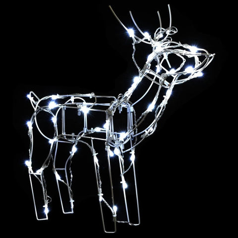 vidaXL 3-Piece Lighted Christmas Reindeer Family Set, Yard Decoration with 229 LEDs, Xmas Deer Light for Outdoor & Indoor Holiday Yard Decor, Cold White