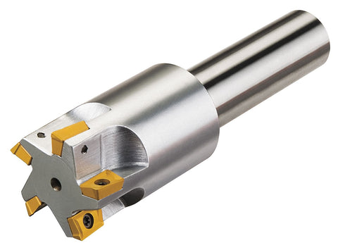 Micro 100 31-4024 Milling - Tool Holders - Indexable, 1-1/4" Cutter Dia, 2" LOC, 5 Fl, 3/4" Shank Dia, 4.400" OAL, Insert Part #50-2100, BAAP 4024 2 Holder Nomenclature, Uncoated