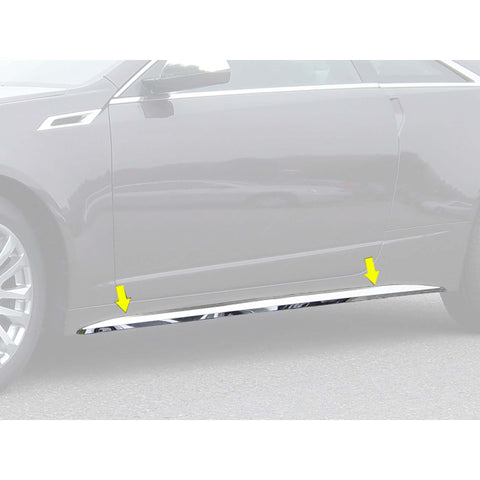 QAA is Compatible with 2011-2014 Cadillac CTS Coupe 4 Piece Stainless Rocker Panel Trim, On The Rocker, 2.25" Width TH50254