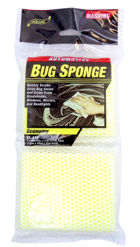 Barjan 33440 5 x 4 x 1 in. Smarnold Automotive Bug Sponge, Yellow - Pack of 2