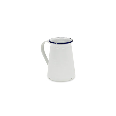 Cheung's Lacquered White Jug with Blue Rim Decor Table Décor