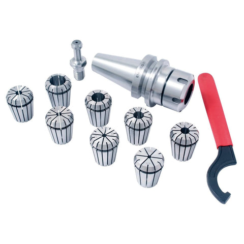HHIP 3901-5108 BT-40 ER-32 10 Piece Collet and Chuck Set, ER-32, 2.75" Gage Length