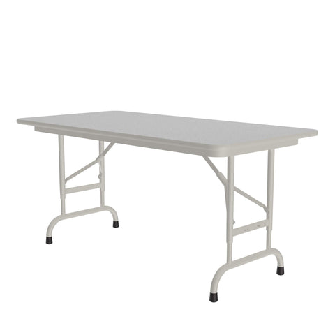 Correll 24"x48" Commercial Duty Adjustable Height Folding Table, Gray Granite Melamine Top 5/8" Thick Core, Made in The USA, Steel Apron (CFA2448M-15)
