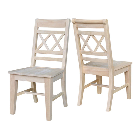 IC INTERNATIONAL CONCEPTS Canyon Collection Set of Two Double X- Back Chairs