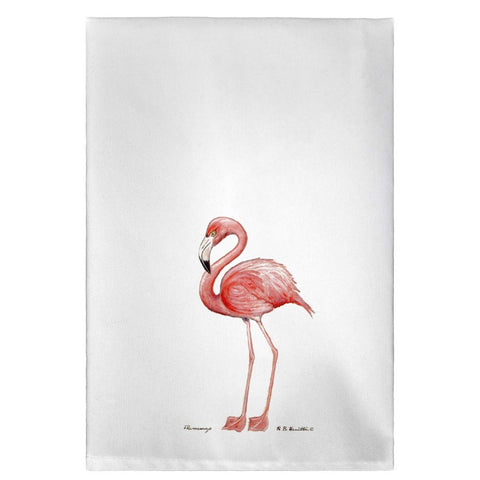 Betsy Drake GT084W Flamingo on White Guest Towel
