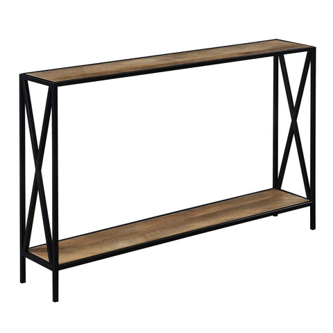 Convenience Concepts Tucson Console Table 47.25" - Modern Sofa Table with Storage Shelf, Entryway Hall Table for Living Room, Weathered Barnwood/Black
