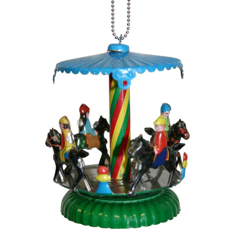 Alexander Taron Importer MM277 - Collectible Tin Ornament - Horse Carousel - 3.5"" H x 2.5"" W x 2.5"" D