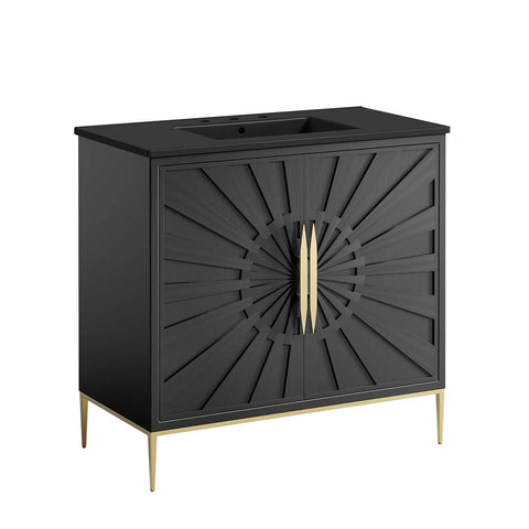 Modway Awaken Bathroom Vanity Cabinet, 36", Black Black