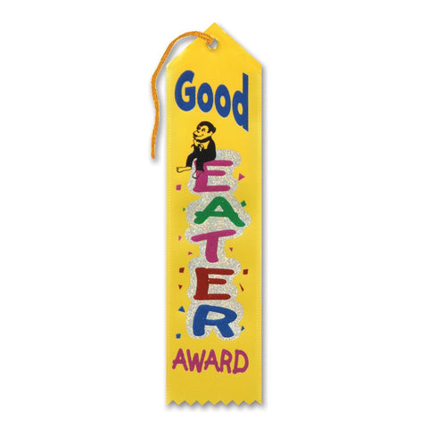 Beistle Good Eater Award Ribbons, 2 by 8-Inch, 6-Pack