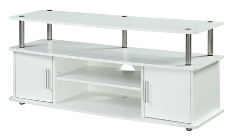Convenience Concepts Designs2Go Monterey TV Stand 47.25" - Family Room Entertainment Center with Storage Cabinets and Shelves, Modern TV Console for Living Room, Office, White