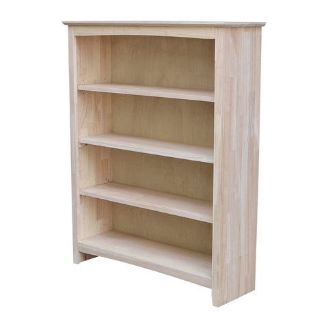 International Concepts 38" Wide Shaker Bookcase - 48 in H - Unfinished