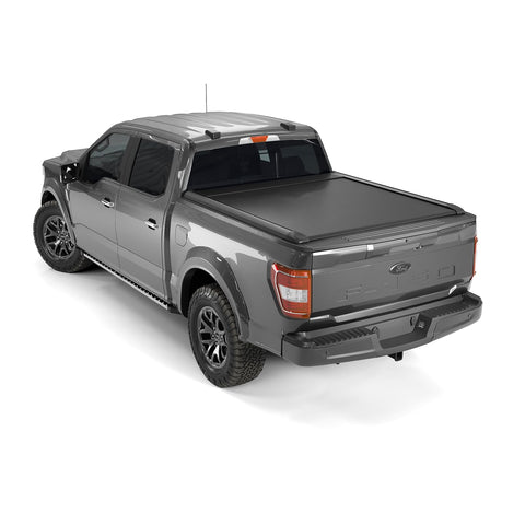 TrailFX TFX6006 Hard Retractable Tonneau Cover Fits 2019-2025 Ram 1500 6.5 Foot Bed Without RamBox Manual Retractable with Key Lock Black Matte Powder Coated Aluminum T-Slot Rails Clamp-On