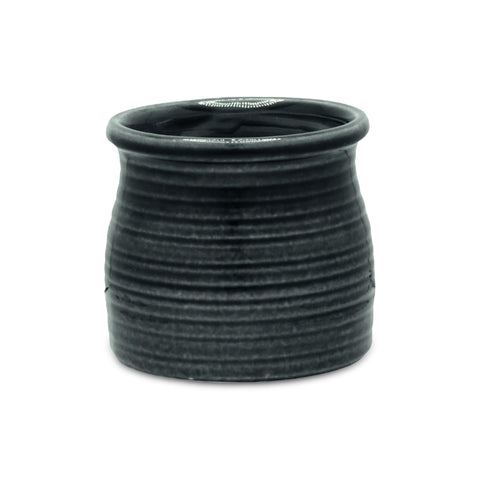 Cheungs Kifon Curved Ceramic Ceramic Pot - Medium - Dark Gray