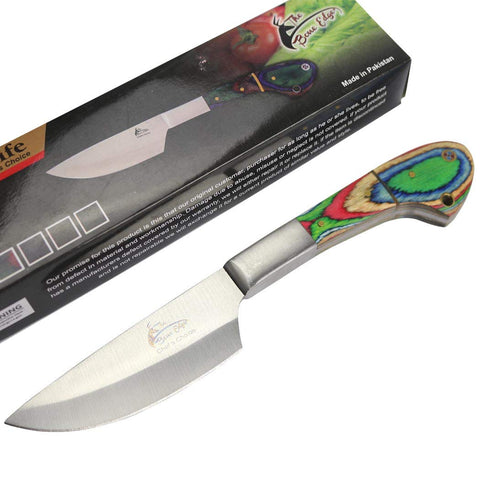 THE BONE EDGE 9" Chef's Choice Kitchen Knife Packawood Handle Steel Blade Full Tang