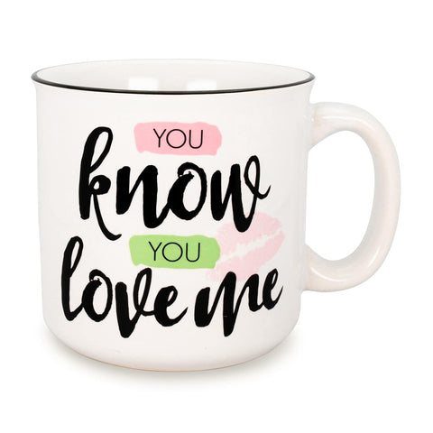 Gossip Girl "You Know You Love Me" 20-Ounce Ceramic Camper Mug | BPA-Free Travel Coffee Cup For Espresso, Caffeine, Cocoa | Home & Kitchen Essentials | Based On TV Teen Drama, Young Adult Gifts