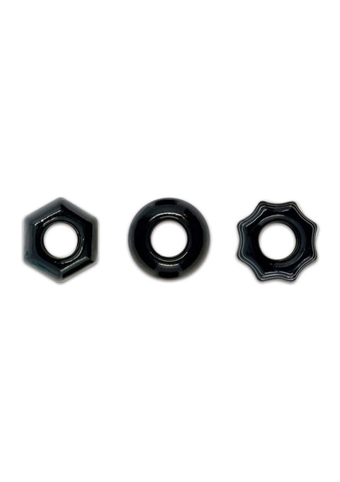 Renegade Chubbies Super Stretch C-Rings in Black (Set of 3)