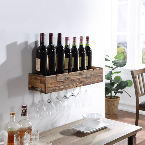 northbeam 24? Floating Wine Shelf with Glass Holder