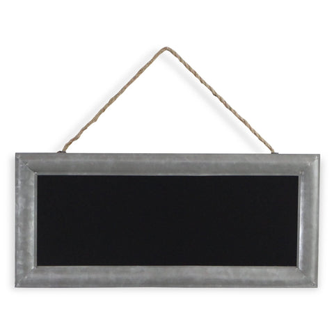 Cheung's FP-3596 Rectangular Chalk Board with Galvanized Metal Frame and Hanging Rope, Oversized 8' and Up, Silver, Black