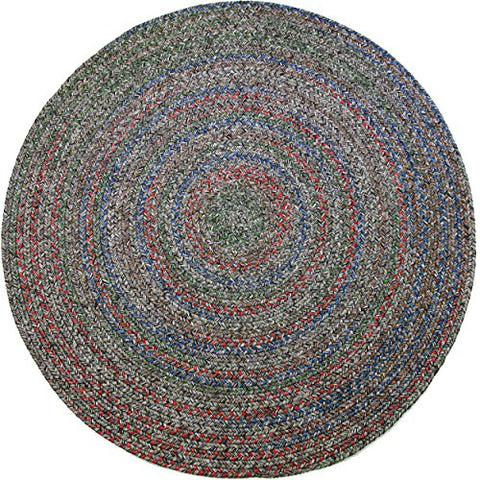 Rhody Rug Sophia SO85 Graphite Gray 4' x 4' Round - Braided Area Rug, Home Decor, Floor Mat or Bedroom Rug - Easy Care, Ideal for High Traffic Areas in Hallway and Living Room - Made in USA