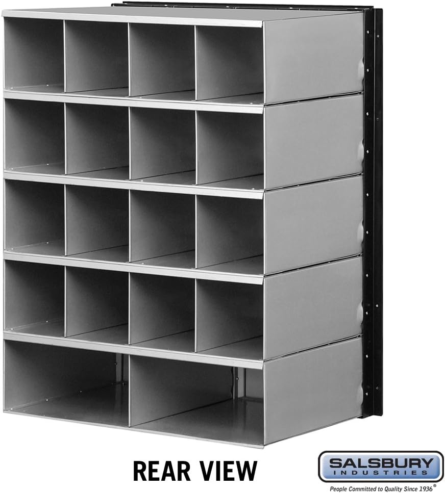 Salsbury Industries 2218 Aluminum Mailbox, 18 Doors, Standard System, Aluminum with Black Trim