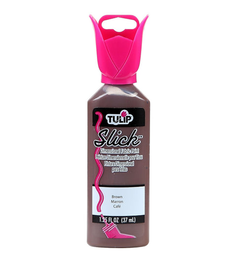 Tulip Puff Fabric Paint, Permanent Acrylic Craft Paint, Dries Soft and Flexible on Clothes, Non-Toxic, 1.25 fl oz, Shiny Brown