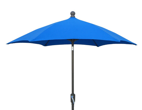 FiberBuilt Umbrellas Patio Umbrella, 9 Foot Pacific Blue Canopy and Champagne Bronze Pole