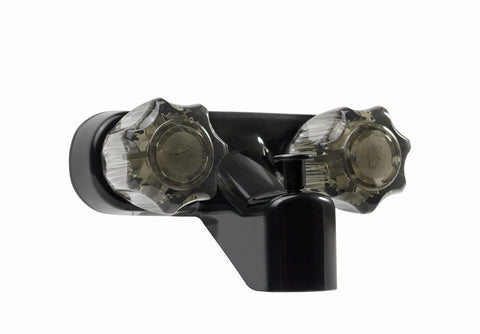 Dura Faucet RV Tub & Shower Diverter Faucet w/Smoked Acrylic Knobs - Black