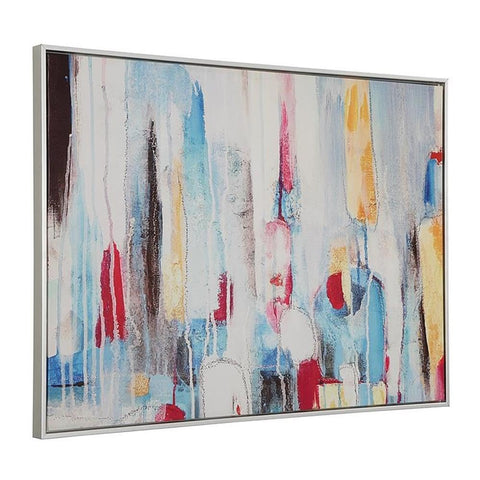 Carolina Classic Rainy Forest Abstract Wall Art 24 x 32 with Silver Frame