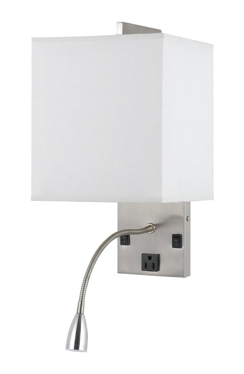 Cal Lighting LA-8029WL-1-BS Transitional One Light Wall Lamp in Pewter, Nickel, Silver Finish, 8.00 inches