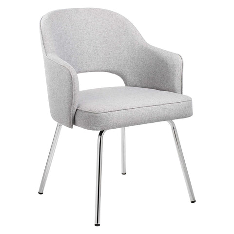 Oakestry Granite Linen Guest Chair Upholstered Comfortable Seating Supportive Stylish Armrest Frame Padded Cushion Ergonomic Backrest Durable Office Visitor Furniture Professional Workspace Chair