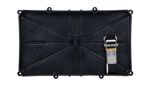 T-H Marine Battery Holder Tray with Stainless Steel Buckle - Heavy Duty Marine & RV Battery Mount - Corrosion Resistant, NMMA Certified, Tight-Space Battery Tray - 27 Series Tray, 12.5" x 7"