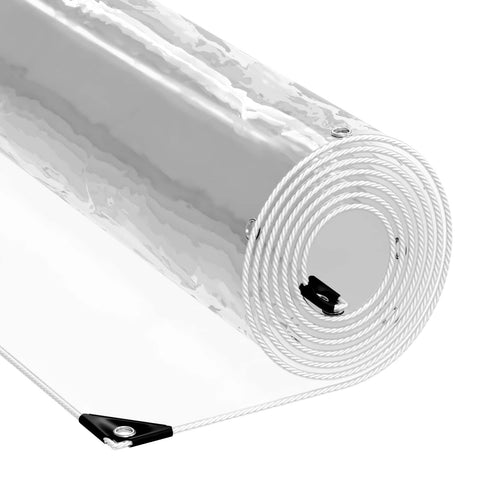 vidaXL Tarpaulin with Eyelets Transparent 9.84 x 13.12 ft Polyethylene, Garden and Terrace Utility, Modern Waterproof Cover, Durable Tarpaulin, Transparent Shield, Outdoor Tarp Protection Gear