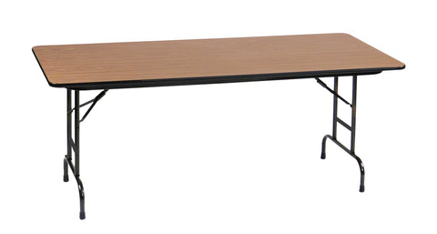 Correll CFA3072PX-06 Heavy Duty Adjustable Height Folding Table, High Pressure Laminate Top, 30" x 72", Medium Oak