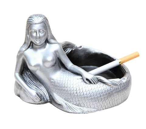 PANDA SUPERSTORE Creative Gifts Fashion Ashtrays Practical Ashtrays Silver Mermaid