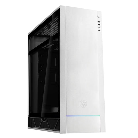 Silverstone Technology ALTA F1 Premium Tower case with Aluminum/Tempered Glass Exterior & Embedded ARGB, Silver (SST-ALF1S-G)