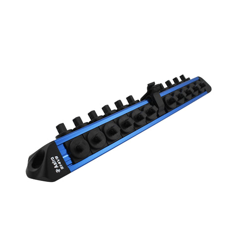 Astro Tools 914VB 1/4" Drive V12 Locking Magnetic Socket Organizer for 22 Sockets + Ratchet - Blue