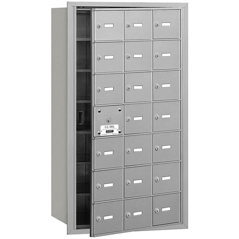 Salsbury Industries 3621AFP 4B Plus Horizontal Mailbox with Master Commercial Lock, 21 A Doors 20 Usable, Front Loading, Private Access, Aluminum