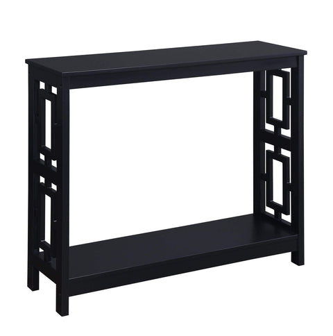 Convenience Concepts Town Square Console Table with Shelf, Black