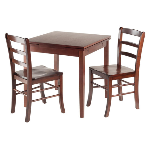 Winsome Wood Pulman 3-Pc Set Extension Table 2 Ladder Back Chairs
