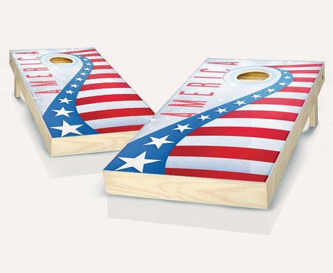 Skip's Garage USA Shooting Star Cornhole Set - 2x4 Boards (Corn Filled Bags) - Include Case + Hole + Edge Lights