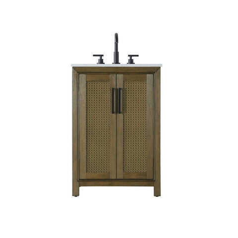 ELEGANT Kitchen and Bath 24 Inch Single Bathroom Vanity in Hazel Oak