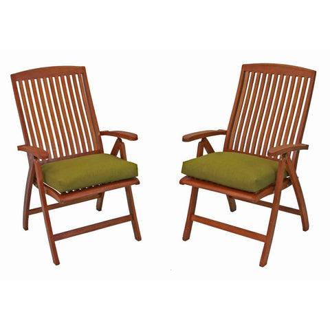 International Caravan Furniture Piece Royal Tahiti Outdoor Set of Two 5-Position Folding Arm Chair