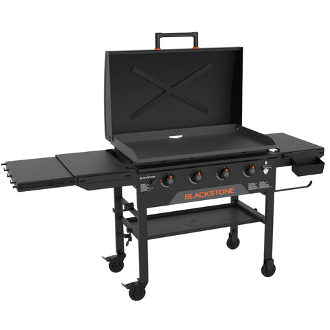 Blackstone 2322 Original 36" Griddle with X-Braced Hood and Omnivore Griddle Plate, Powder Coated Steel, Black