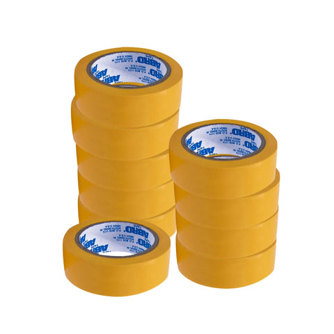 ABRO 10-Pack Electrical Tape, Yellow, 0.12mm x 18mm x 10 yds, Self-Bonding, Voltage Resistant, Electric Tape for Low Voltage Wire & Cable Insulation, for Repairs, Sealing or Color Coding