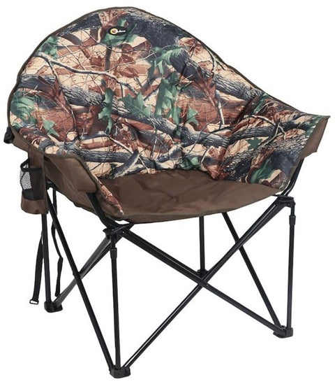 Faulkner Big Dog Bucket Chair Camouflage Foldable Oversized Camping Chair with Cup Holder and Carry Bag 300 lb Capacity Padded Steel Frame 34.3 Inches Wide