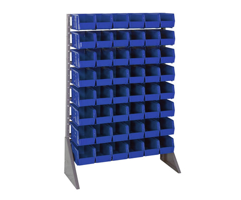 Quantum Storage Systems QRU-16S-230-48BL Single Sided Rail Systems Complete Package with Bins, 36" L x 15" W x 53" H, Blue